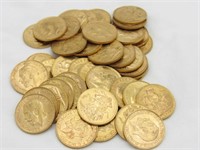 50 George V sovereign gold coins