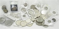 Huge assortment foreign coins, some silver