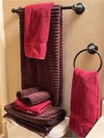 Set of Threshold Purple & Red Bath Towels