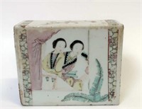 19thC Chinese Famille Rose porcelain pillow