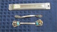 3 Ladies Watch Bands: 1 silver/turquoise/tiger eye