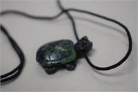 Green Jade Turtle on Cord