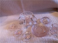 Mini Tea Set Pink Glass and Mini Punch Bowl