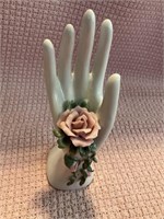 8" Applied Rose Porcelain Hand