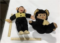 2 stuffed dolls
