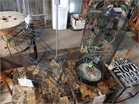 Bird cage with toys and accessories- 33" tall.