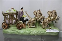 Ceramic Victorian Lady in horse drawn carriage