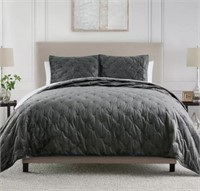 NEW FULL/QUEEN 3-Piece Textured Velvet Quilt Set