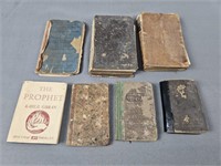 7 Pc Antique Books Most 1800's (1 Is 1969)