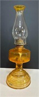 Amber Coloured Glass Oil Lamp