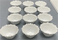12 - Milk Glass Fruit Bowls