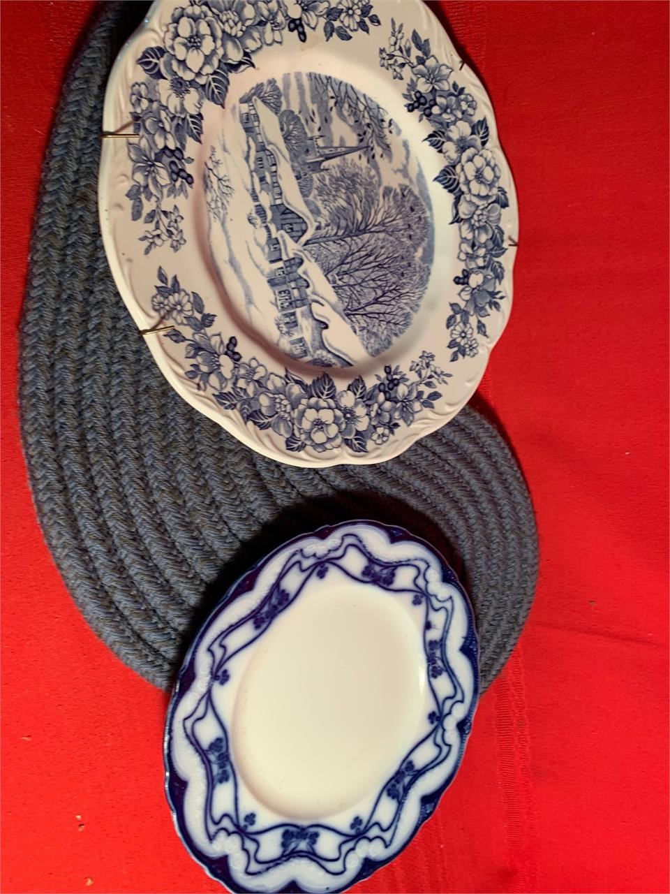 Vintage Blue Plates Paris & England