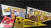 Vtg 6 Felt Collegiate Pennants