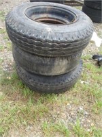 37) 3 mobile home tires & wheels