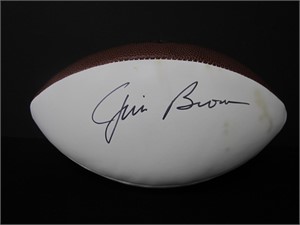 Jim Brown signed football COA