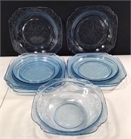 Lot of Blue Depression Era Glassware