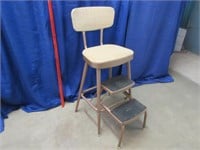 mid-century "ames maid" kitchen stool with steps