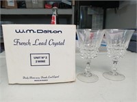 OF) WM Dalton French lead crystal glasses
