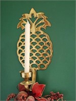 2 Brass Pineapple Wall Sconce
