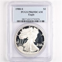 1988-S Proof Silver Eagle PCGS PR69 DCAM