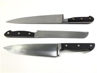 3 Large Knives, German Steel & Sabatier