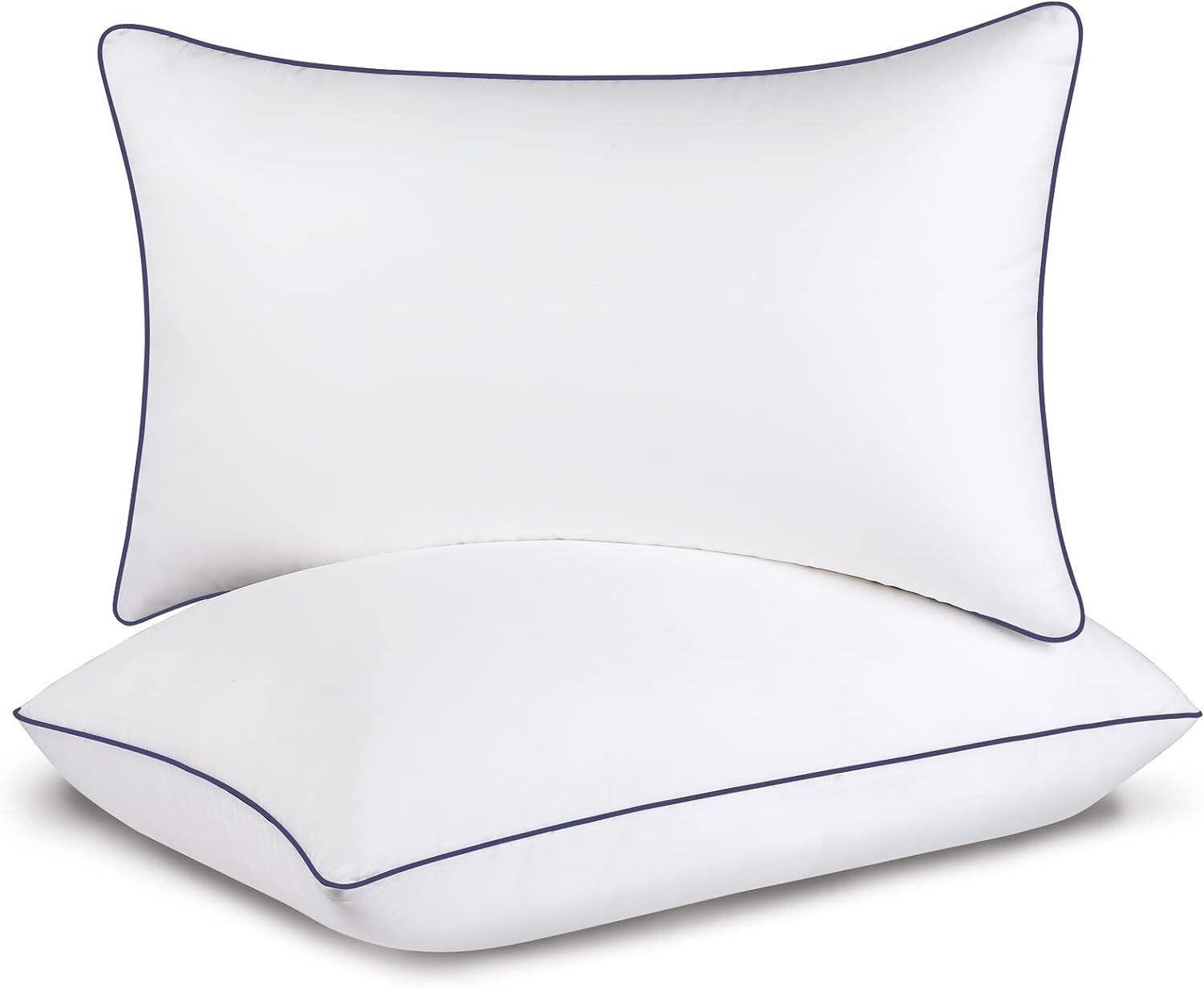 Bed Pillows 2 Pack King  Soft Plush (White)