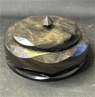 Polished stone jewelry box