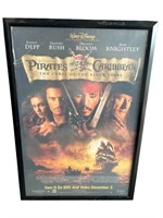 Johnny Depp & Geoffrey Rush signed Pirates poster