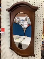 Large Wood Frame Oval Mirror