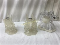 3 Glass Angel Candle Figurines