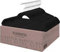 HANGERFUL Velvet Hangers 60 Pack - Premium Black C