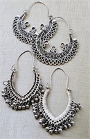Silver Toned Pierced Earrings