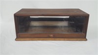 ANTIQUE WOOD & GLASS TABLE TOP SHOWCASE