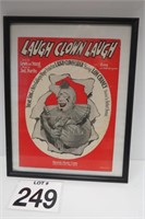 Framed 1928 Laugh Clown Laugh Sheet Music