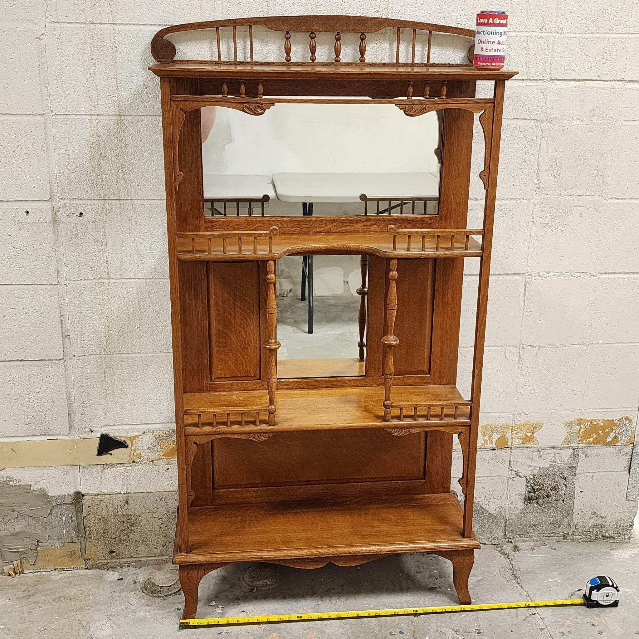 Antique 1920's American Oak Bookcase Display