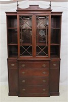 Antique Mahogany China Cabinet with Butlers Desk