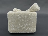 Vintage White Beaded Formal Purse