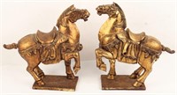 PAIR CONTEMPORARY CHINESE TANG EQUESTRIAN STATUES
