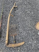 Vintage scythe and pitchfork