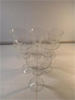 Set of 6 Colony Gray Etched Floral Wine Glasses