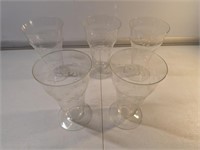 Set of 5 Crystal Glasses
