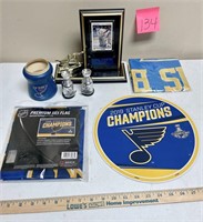 Blues Hockey Lot with Koozie, Curtis Joseph & More