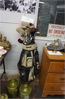 set of Cobra golf clubs, rt. handed and bag