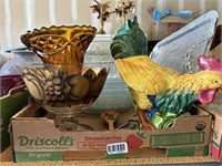 Assorted Glassware & Ceramic Rooster