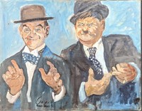 Original Acrylic On Canvas Laurel And Hardy