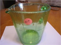 Vintage Green Depression Glass 4 Cup Measuring Cup