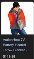 ActionHeat 7V Battery Heated Throw Blanket