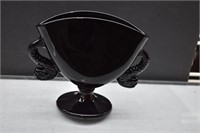 Fenton Koi Fish Fan Black Vase