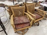 4 BAMBOO ROLLING CHAIRS