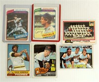 6 Late 70/Early 80's Baseball Cards